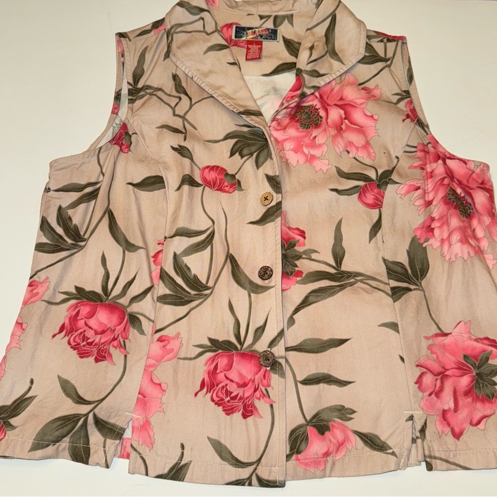 Vintage La Cabana Floral / Hawaiian Print Blouse